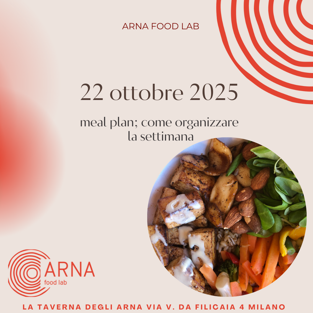 CORSO DI CUCINA _ 22 OTTOBRE 2025 IL MEAL PLAN: COME ORGANIZZARE IL MENU' SETTIMANALE (Copia)
